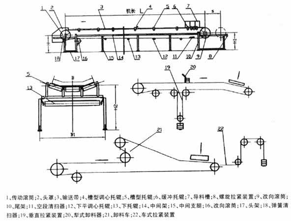 皮带输送机结构图