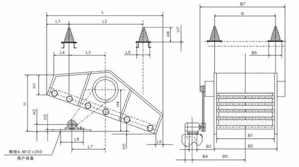 SZZ系列自定义中心振动筛结构图